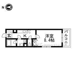 フェリーチェ御池 1Kの間取図画像