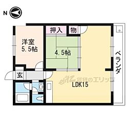 メゾン北山パークサイド 2LDKの間取図画像