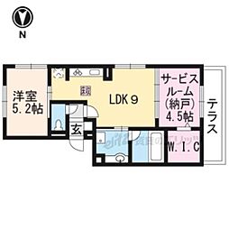 セジュール西賀茂 1LDKの間取図画像