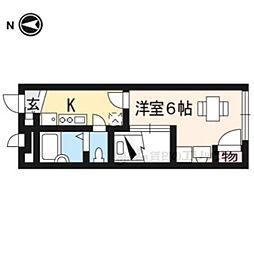 レオパレスウェルスten2 1Kの間取図画像