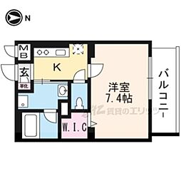フェリックス鞍馬口 1Kの間取図画像