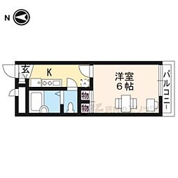 レオパレス御所西 1Kの間取図画像