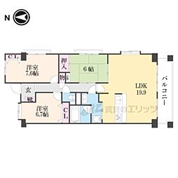 エクセラージュ嵐山 3LDKの間取図画像