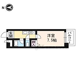 グリーンコートランザン 1Kの間取図画像