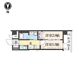 エンゼルプラザ京都太秦 2Kの間取図画像