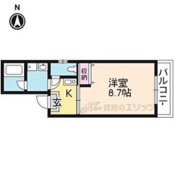シャトウ・リクセリオント御所南 1Kの間取図画像