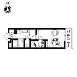 レオパレス西ノ京 1Kの間取図画像