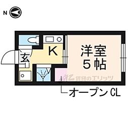 東楽ハイツ 1Kの間取図画像