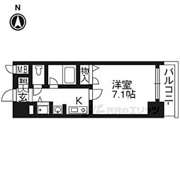 ベラジオ五条烏丸 1Kの間取図画像