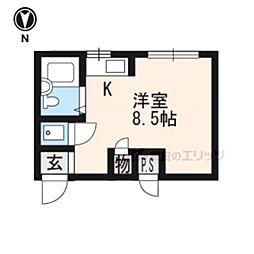 ビューパレス吉田 ワンルームの間取図画像
