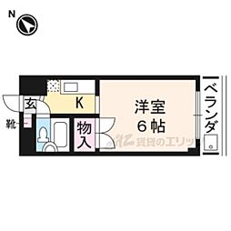 サンライズヒガシラ 1Kの間取図画像