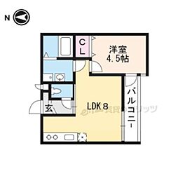 プライベートレジデンス御所西 1LDKの間取図画像