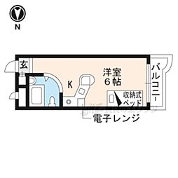 ラ・パルフェ・ド・ルミナス ワンルームの間取図画像