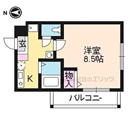 ハウゼ衣笠の杜 1Kの間取図画像