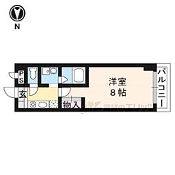 グレイス西京極 1Kの間取図画像