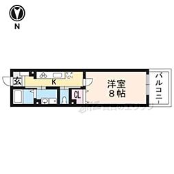 カルーナ 1Kの間取図画像