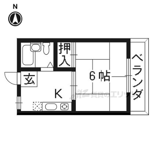 京都府京都市右京区太秦野元町(賃貸マンション1K・3階・19.44㎡)の写真 その2