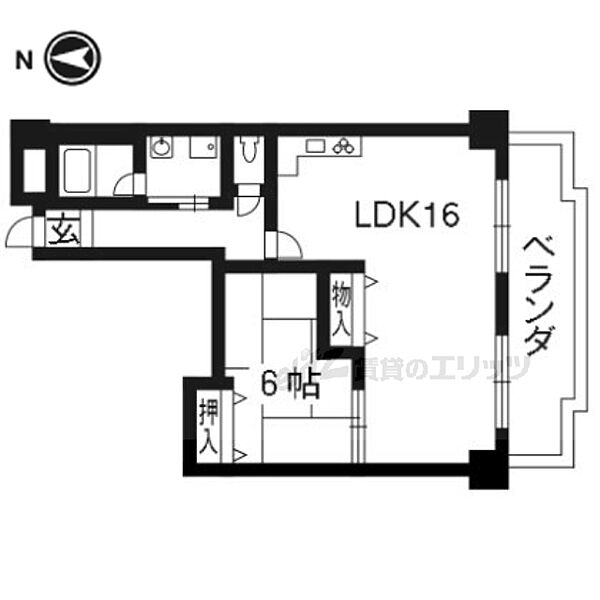 サニーパーク小坂 805｜京都府京都市下京区中堂寺坊城町(賃貸マンション1LDK・8階・50.81㎡)の写真 その2