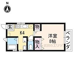 どんぐりハウス 1階1Kの間取り