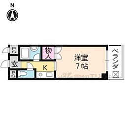 メゾン・ド・フルール 1Kの間取図画像