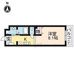 Bo.上七軒 1Kの間取図画像