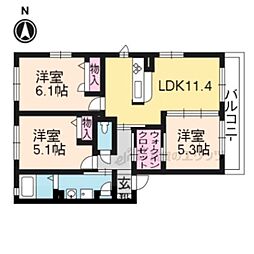 エスト御所ノ内 3LDKの間取図画像