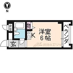 メゾンカミゴリョー ワンルームの間取図画像