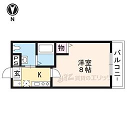 フラッティ智恵光院 1Kの間取図画像