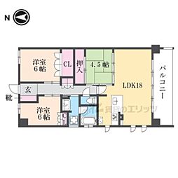 ザ・パークハウス二条城 3LDKの間取図画像