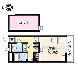 レオパレスタウンディ 1Kの間取図画像