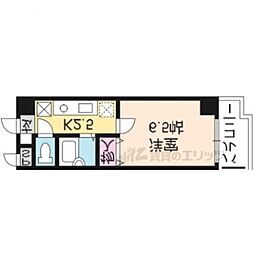 オークセブン 1Kの間取図画像