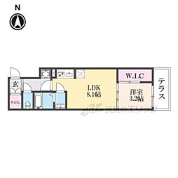 シエーナグランデ四条烏丸 1LDKの間取図画像