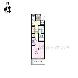 京都市北区大宮北林町アパート 1Kの間取図画像