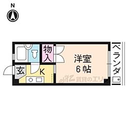 ロイヤルコーポタカノ 1Kの間取図画像