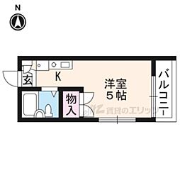 レオパレスドルフィン 1Kの間取図画像