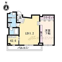 かぐら坂荘 1LDKの間取図画像