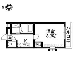 ユイマール1 1Kの間取図画像