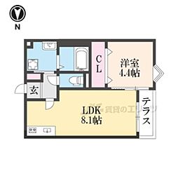 REGIES京都梅小路(レジエス京都梅小路) 1LDKの間取図画像