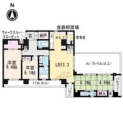 ラグゼナ清水五条 4LDKの間取図画像