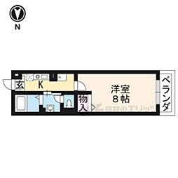 レジアス平野 1Kの間取図画像