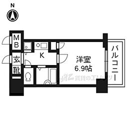 リーガル京都西陣 1Kの間取図画像