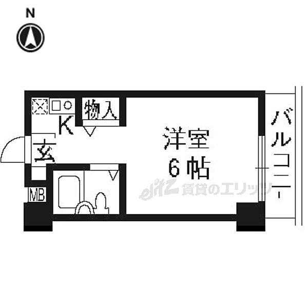 ドリーム吉兆 502｜京都府京都市右京区西院東貝川町(賃貸マンション1K・4階・16.20㎡)の写真 その2