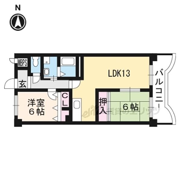 京都府京都市西京区川島粟田町(賃貸マンション2LDK・2階・57.20㎡)の写真 その2