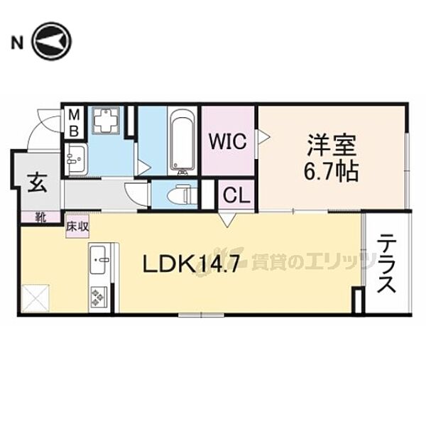 エスポワールV 103｜京都府京都市伏見区久我石原町(賃貸アパート1LDK・1階・50.58㎡)の写真 その2