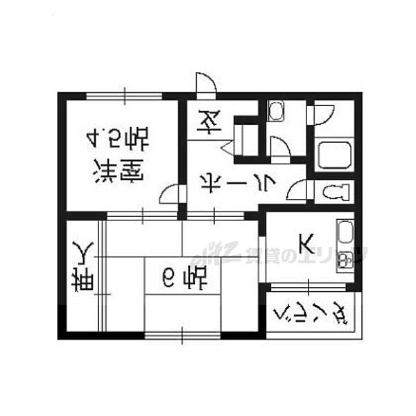 京都府向日市寺戸町瓜生(賃貸マンション2K・2階・32.35㎡)の写真 その2