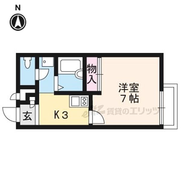 京都府京都市中京区西ノ京小堀池町(賃貸アパート1K・2階・20.28㎡)の写真 その2