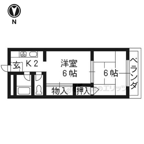 ＣＡＳＡ　ＤＡＩＹＡ 303｜京都府京都市南区吉祥院池ノ内町(賃貸マンション2K・3階・28.00㎡)の写真 その2