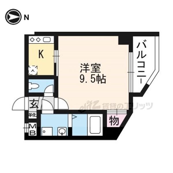 バロン 801｜京都府京都市下京区朱雀北ノ口町(賃貸マンション1K・8階・29.14㎡)の写真 その2