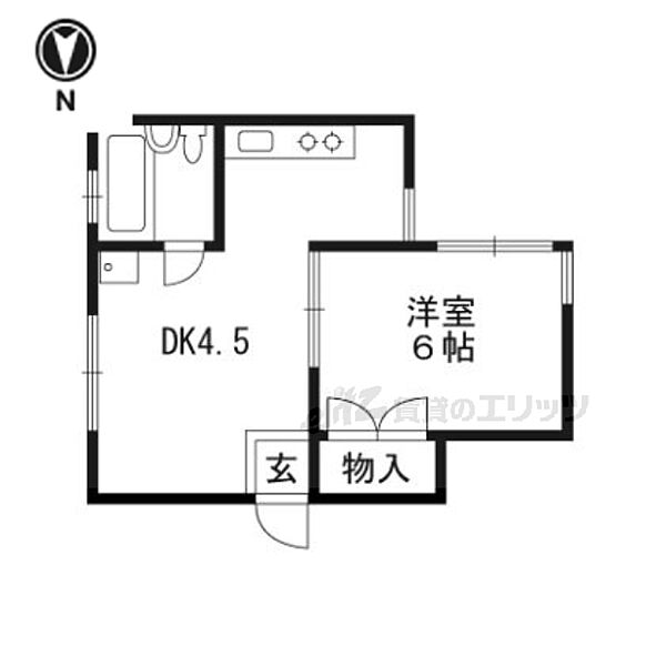 五十川ビル 302｜京都府京都市下京区梅小路高畑町(賃貸マンション1DK・3階・20.00㎡)の写真 その2