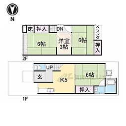 JR東海道・山陽本線 西大路駅 徒歩12分の賃貸一戸建て 1階3Kの間取り